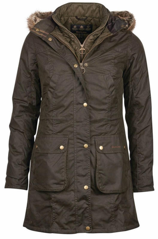 Womens Barbour Helsby Wax Jacket - Olive