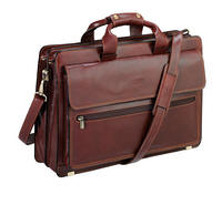 Tony Perotti Italian leather two gusset briefcase TP-9469Brn - Brown