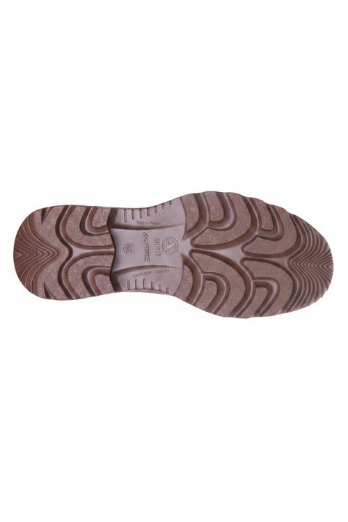 Aigle Parcour Iso 2 boot outsole with wavy tread pattern and molded heel grip