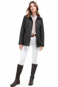 Barbour Beadnell Belted Waxed Jacket - Rustic