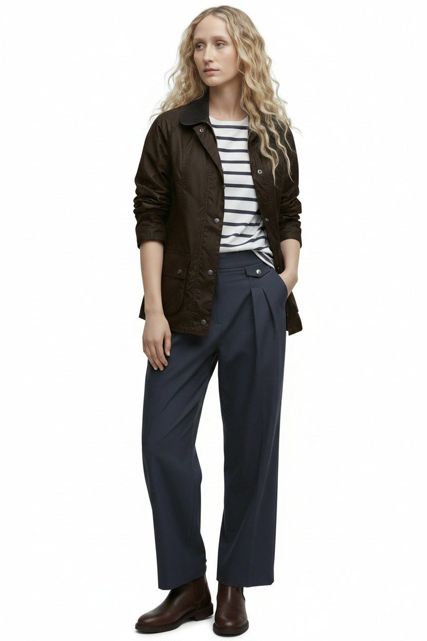 Barbour Ladies Wax Beadnell Jacket - Black