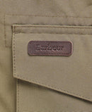 Barbour Clayton casual jacket, olive, stitched Barbour logo patch on pocket
