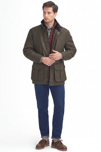 Barbour Hereford Tweed Wool Jacket - Olive