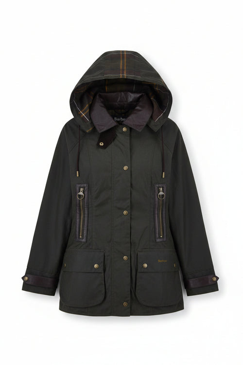 Barbour Ivy Wax Jacket  Fern LWX1494OL52 FLAT