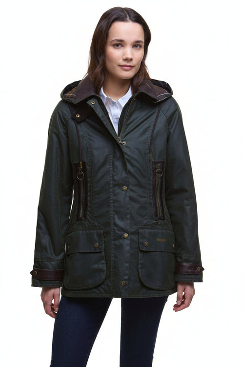 Barbour Ivy Wax Jacket  Fern LWX1494OL52 MODEL2
