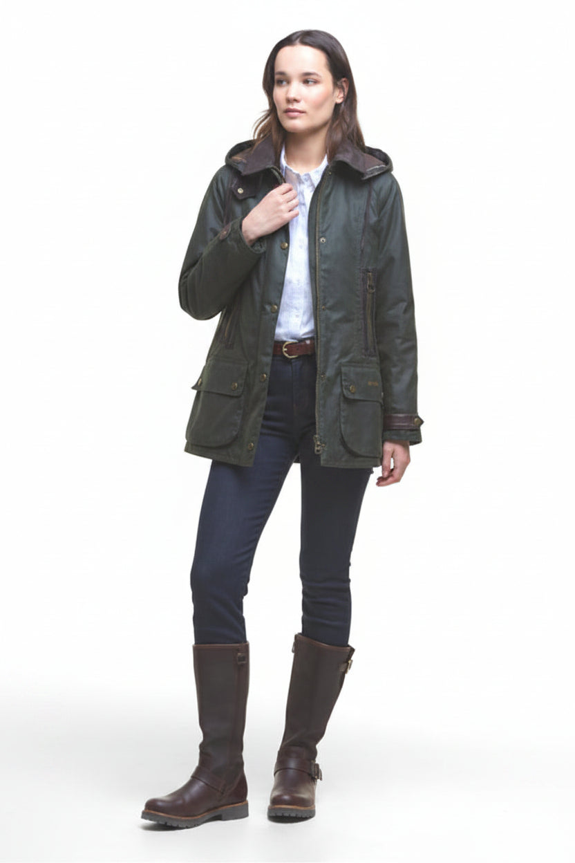 Barbour Ivy Wax Jacket - Fern