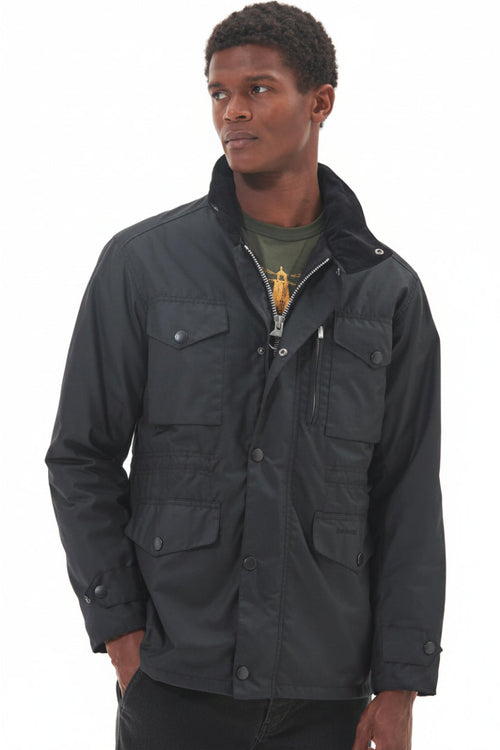 Barbour Mens Wax Sapper Jacket Black MWX0020BK91-model