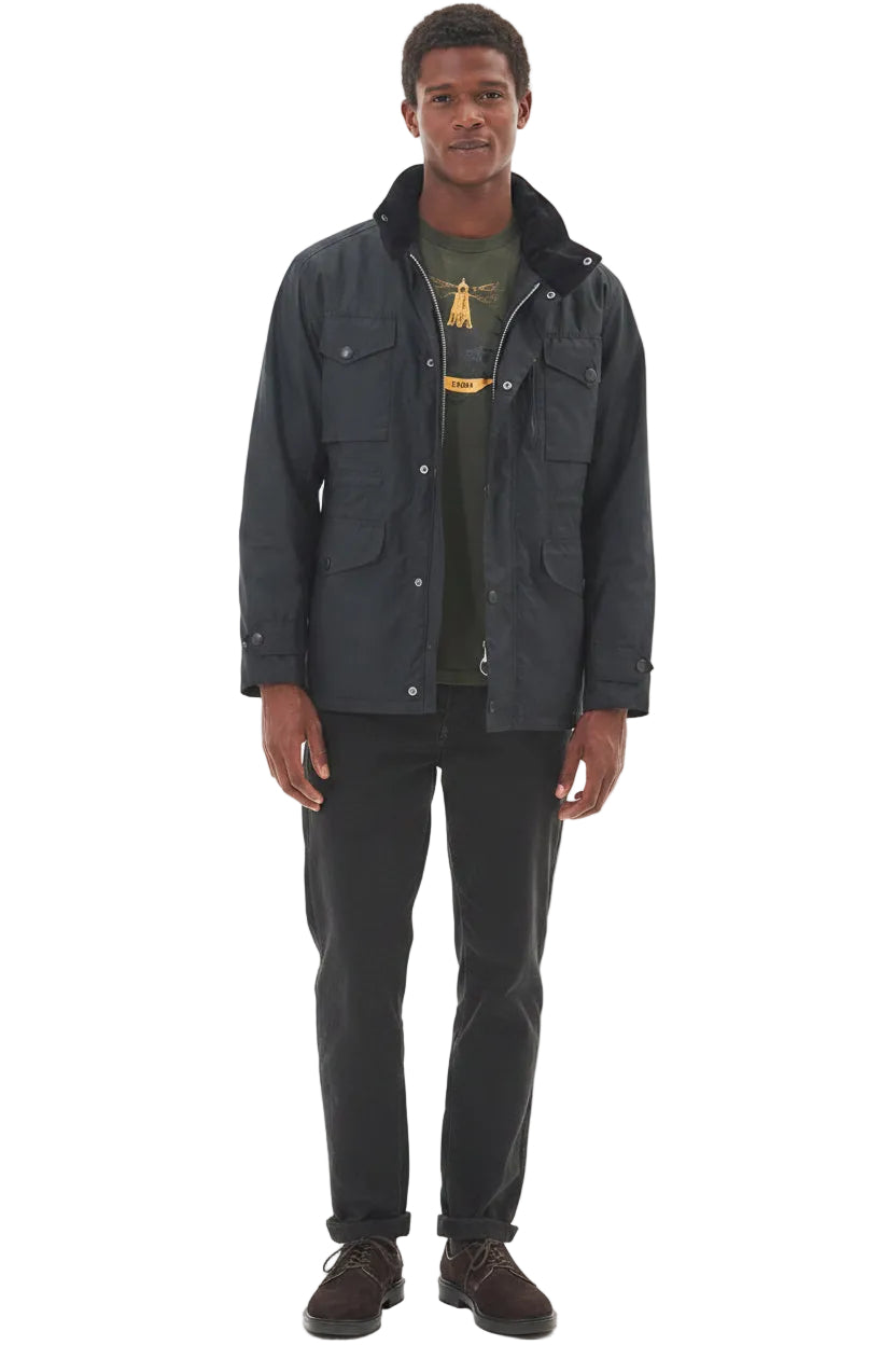 Barbour Mens Wax Sapper Jacket Black MWX0020BK91-tall
