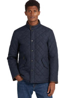 Barbour quilted jacket, dark navy, stand collar with snap front and chest pockets