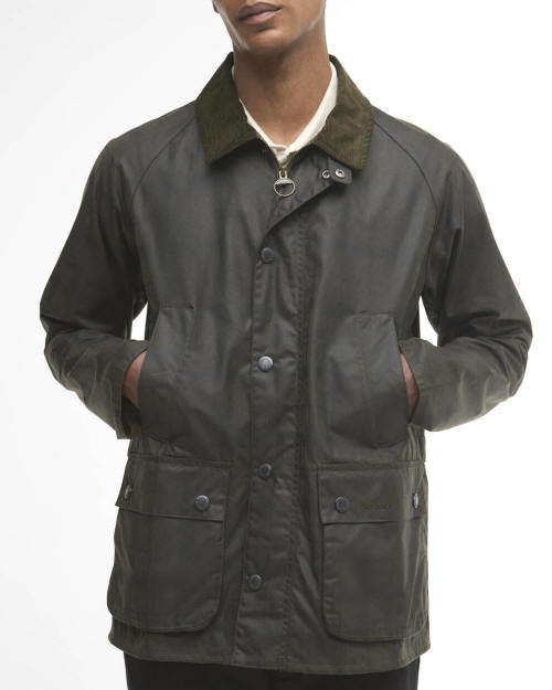 Barbour Tartan Ambleside Wax Jacket - Olive