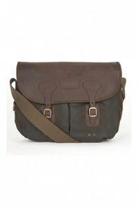 Barbour Wax & Leather Tarras Bag - Dark Olive