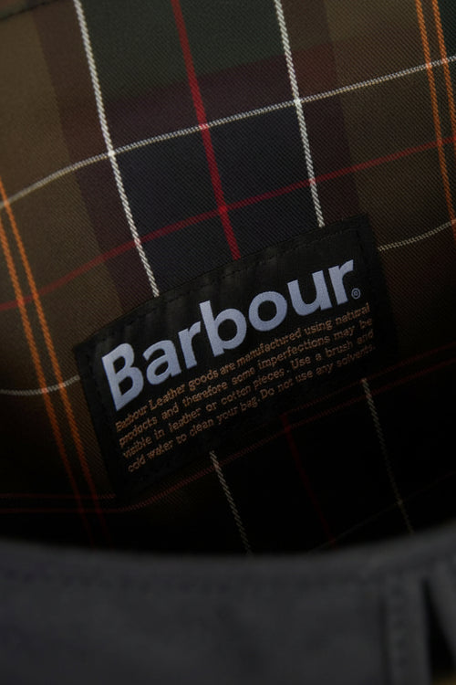 Barbour fabric care label inside the bag lining