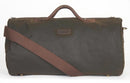 Barbour wax holdall bag in olive with top handles and side strap