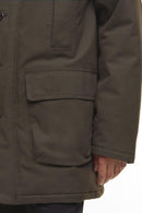 Barbour Beaufort waterproof parka, close-up sleeve pocket and inner panel stitching.