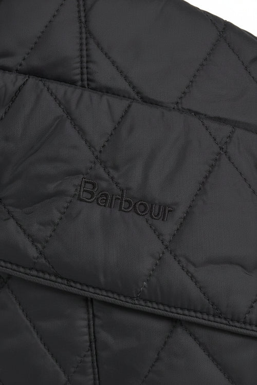 Barbour women’s quilted jacket, black with diamond stitch and embossed logo