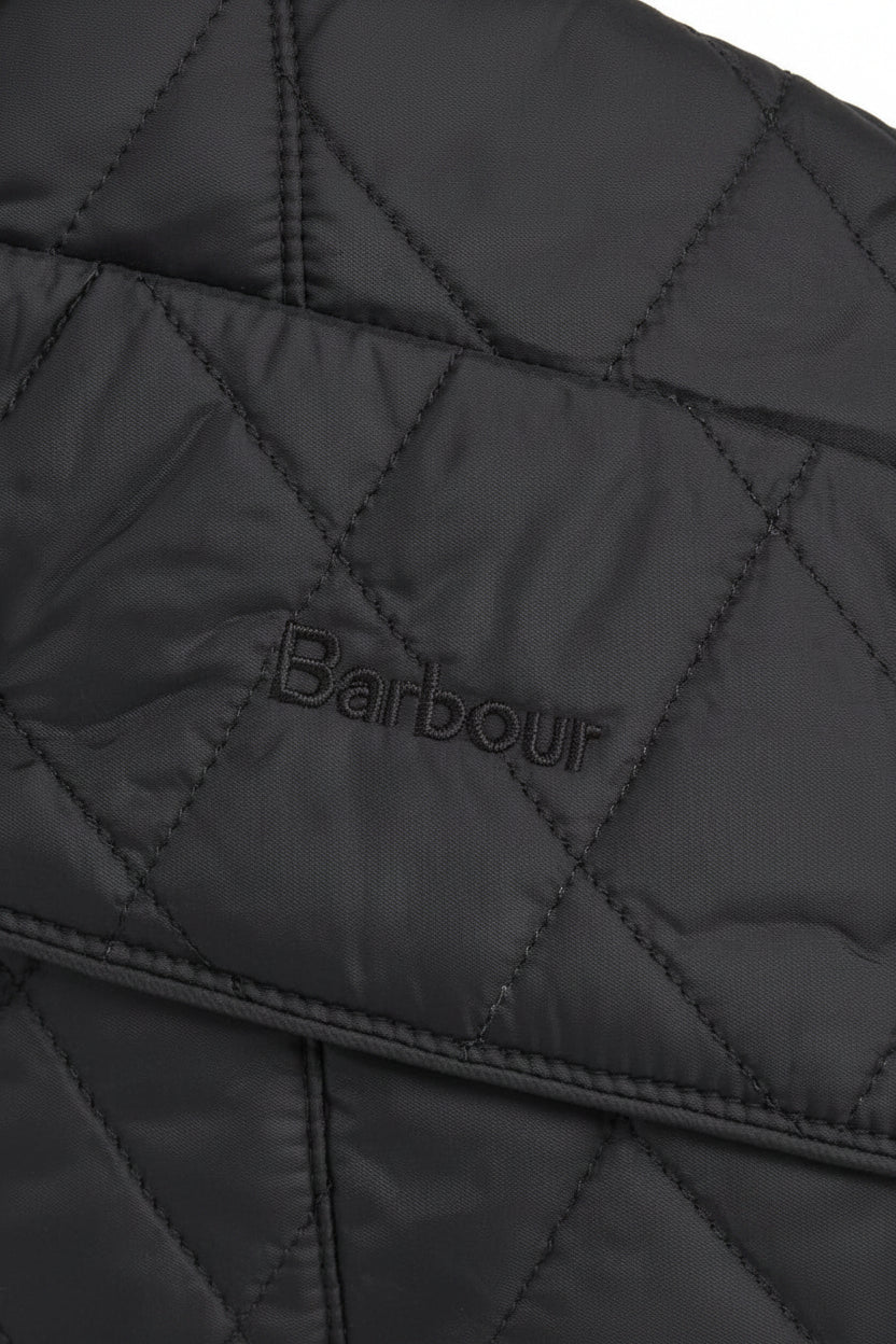 Barbour women’s quilted jacket, black with diamond stitch and embossed logo