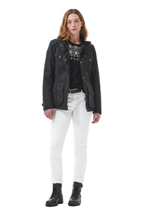 Barbour Womens Winter Defence Wax Jacket - Black