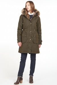 Barbour Womens Hartwith Wax Parka Jacket Olive