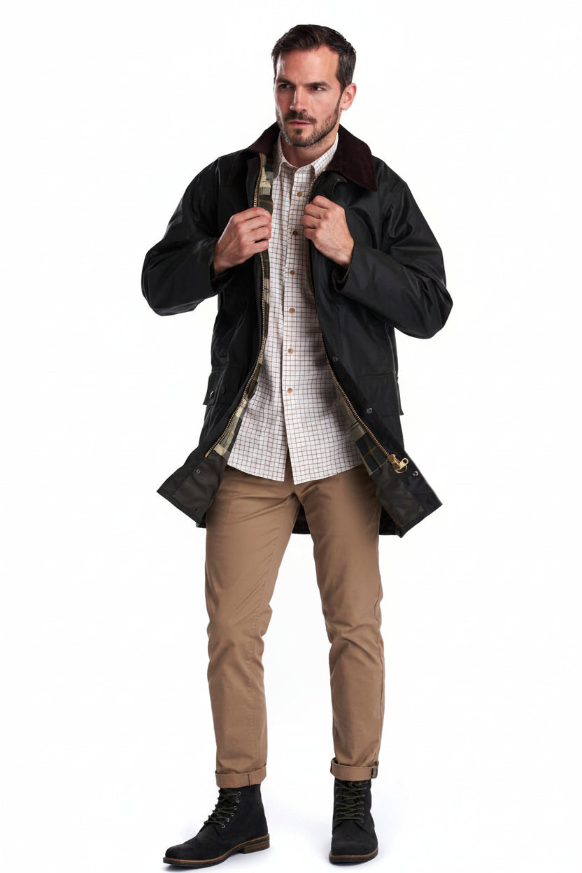 Barbour Mens Wax Border Jacket - Sage