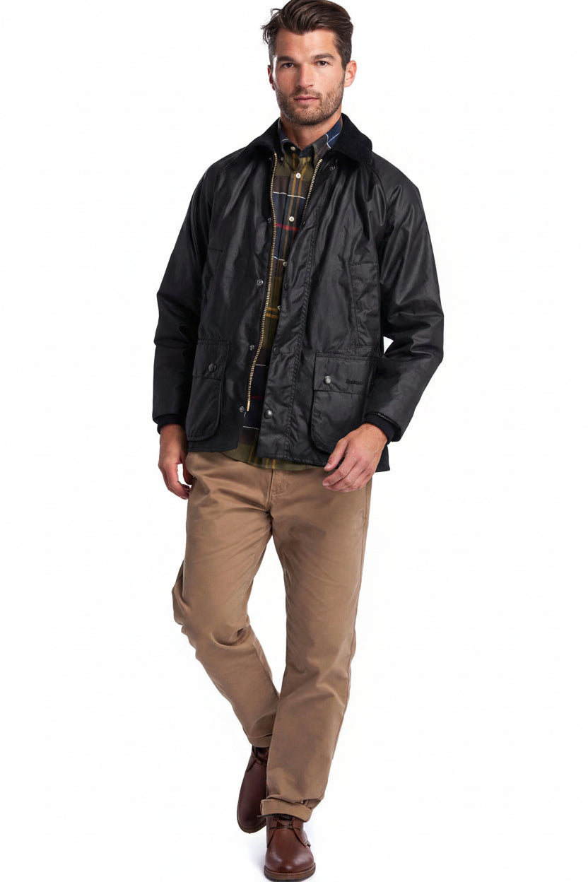Barbour Mens Waxed Bedale Jacket - Black