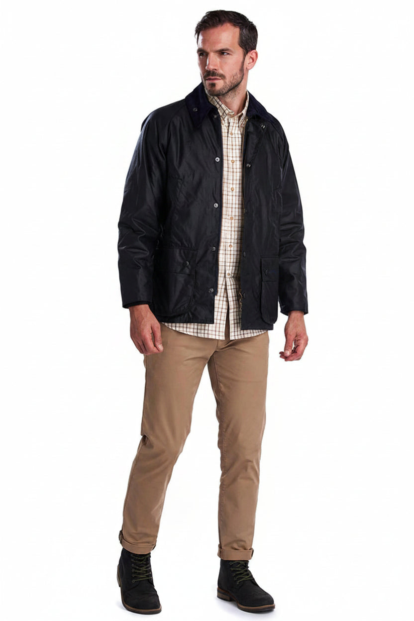 Barbour Mens Waxed Bedale Jacket - Navy