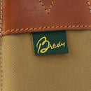 Brady logo patch on khaki lining with stitched leather trim