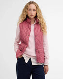 Women’s quilted sleeveless gilet, Wildberry pink, full zip, diamond stitch, stand collar