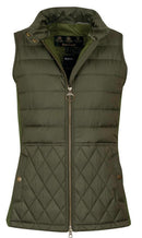 Olive sleeveless gilet vest with front zip, stand collar, and diamond quilting