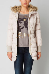 Gaudi Women's Vintage Market Parka with Fur - Mink Pearl Creme