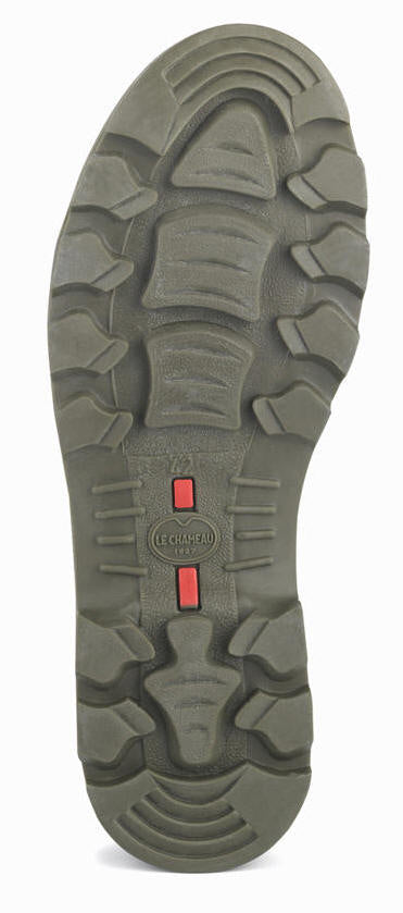 Men's Le Chameau wellington outsole tread with red center mark