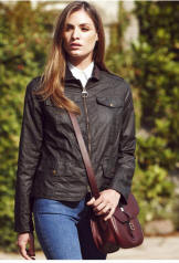 Womens Barbour Calgary Waxed Jacket - Olive