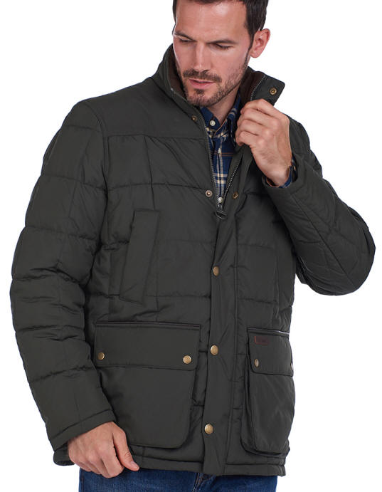 Barbour Mens Ambrose Quilted Padded Jacket - Dark Green - MQU1211GN71 ...