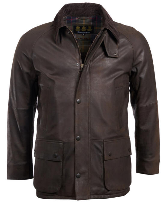 Barbour Mens Leather Ashby Jacket Brown - MLT0084BR59 | Red Rae Town ...