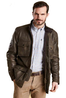 barbour leather jacket mens