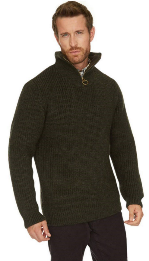 barbour full zip sweater