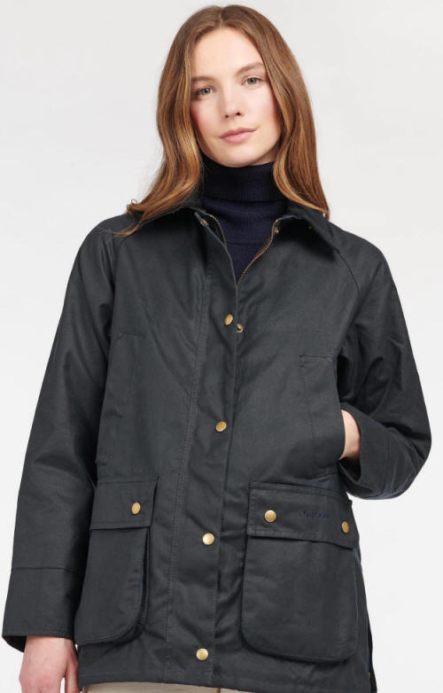 Barbour Womens Acorn Wax Jacket Navy - LWX0752NY51| Red Rae Town & Country