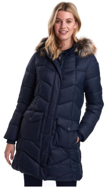 womens navy quilted barbour jacket