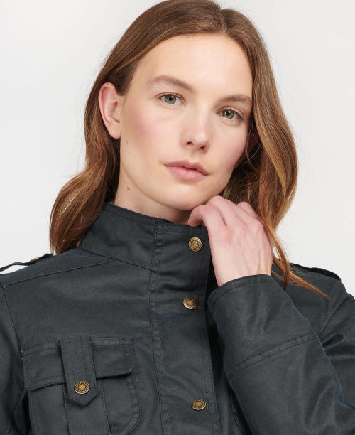 Barbour Womens Winter Defence Wax Jacket Navy - LWX1066NY51 | Red Rae ...