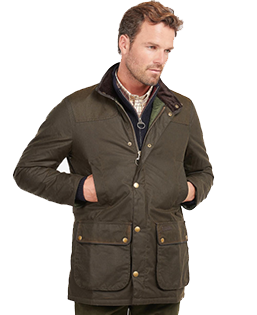 Barbour Mens Wax Beaufort Jacket - Sage | Red Rae Town & Country