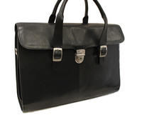 Tony Perotti Italian leather ladies laptop lockable briefcase  - TP-8965G/BLK - Black