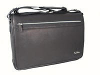 Tony Perotti Italian leather laptop messenger bag TP-9051Blk 